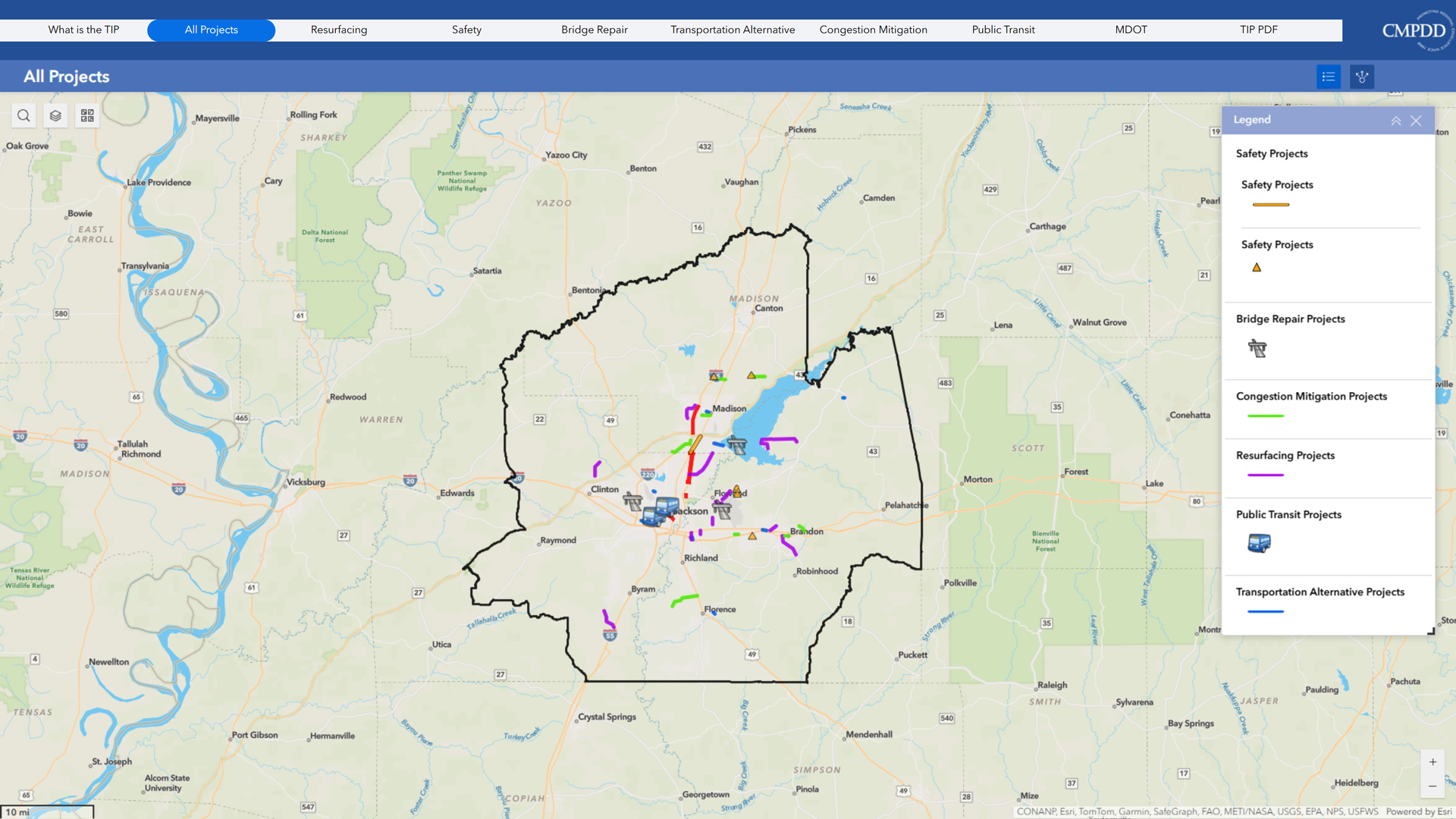 Interactive Map of the TIP Projects