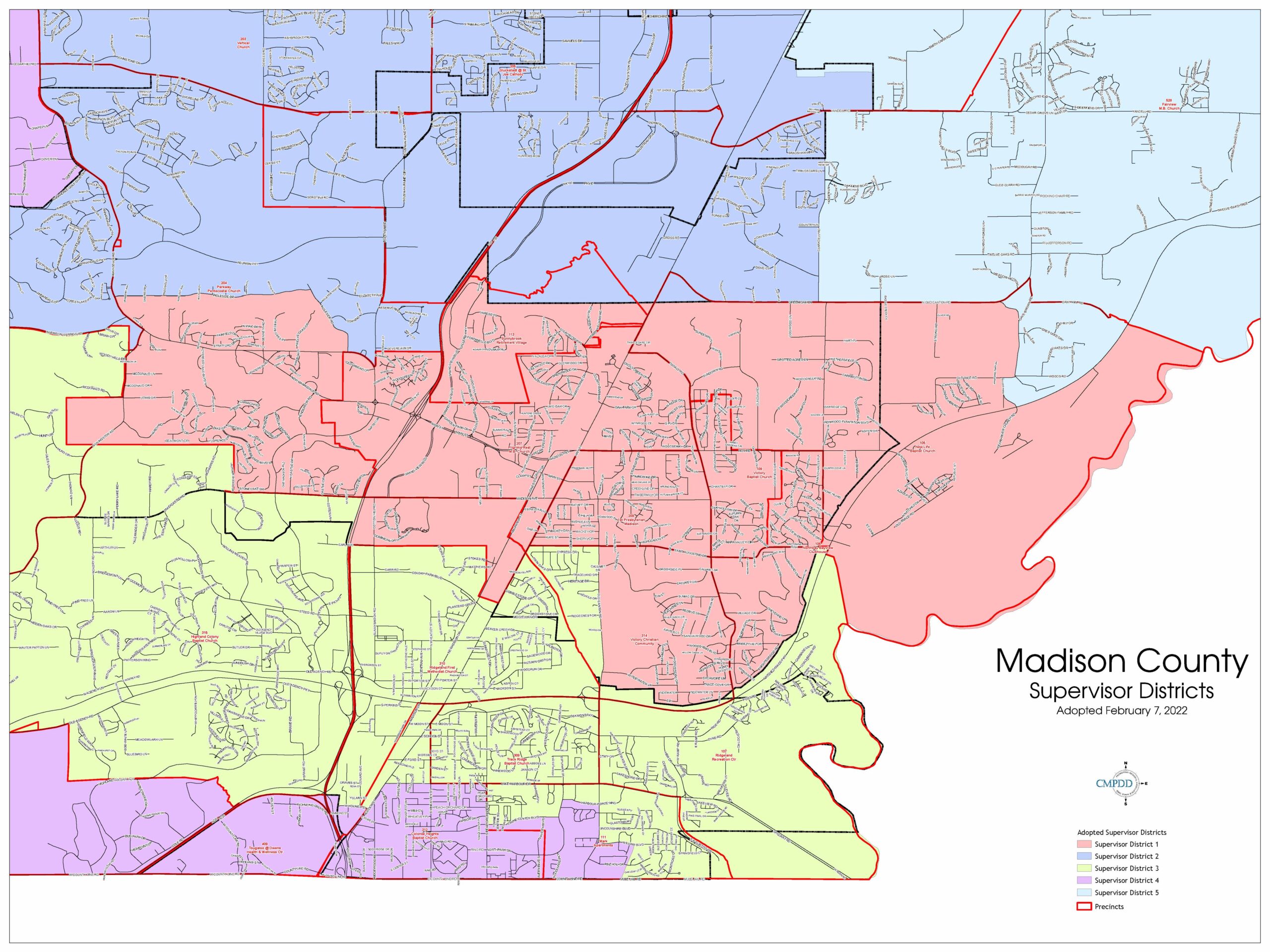Adopted 2022 Madison Co Supervisor District 1 Plan 30×40 Cmpdd 7584