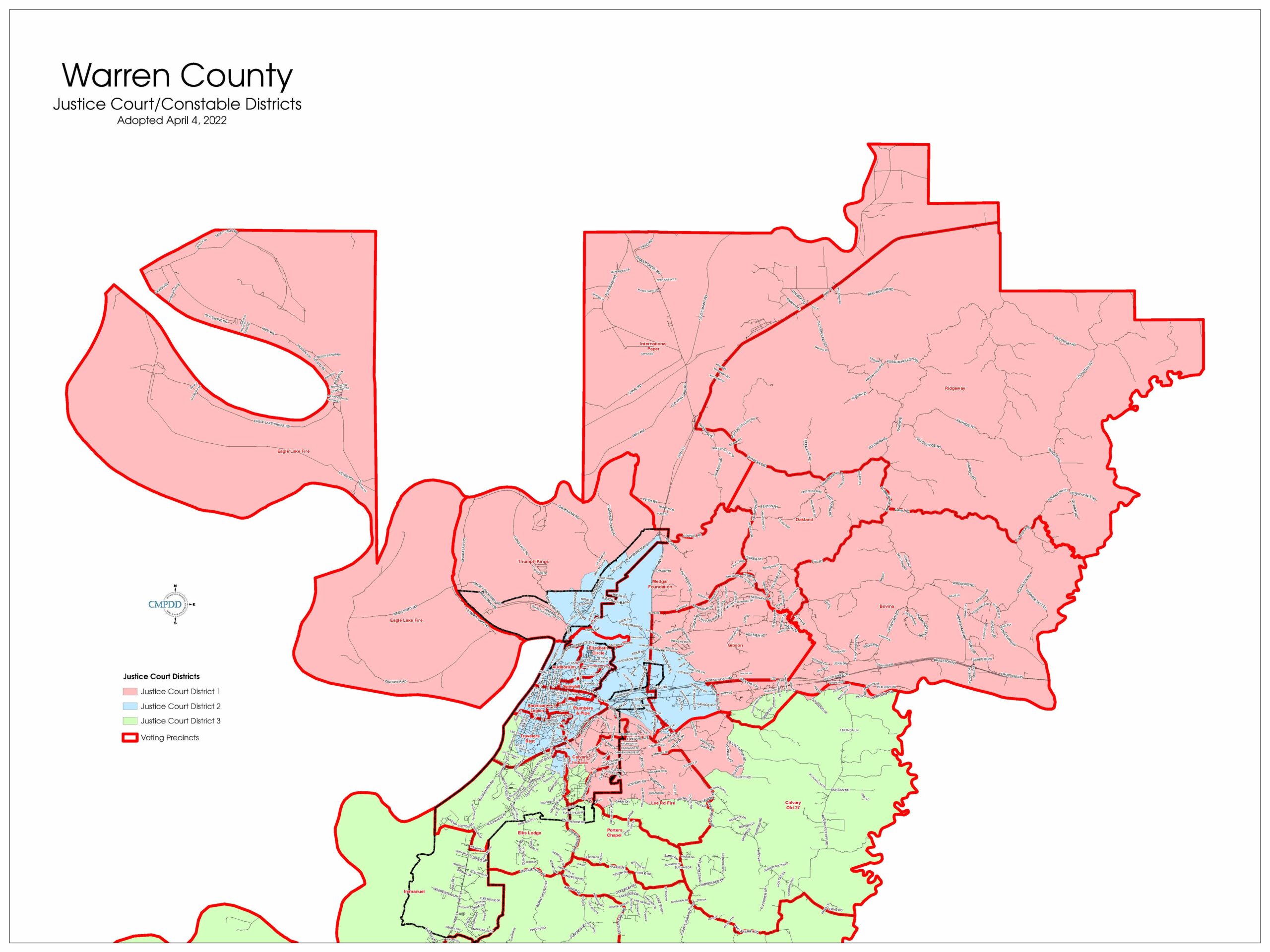 Adopted 2022 Warren Justice Court District 1 Plan 30×40 Cmpdd