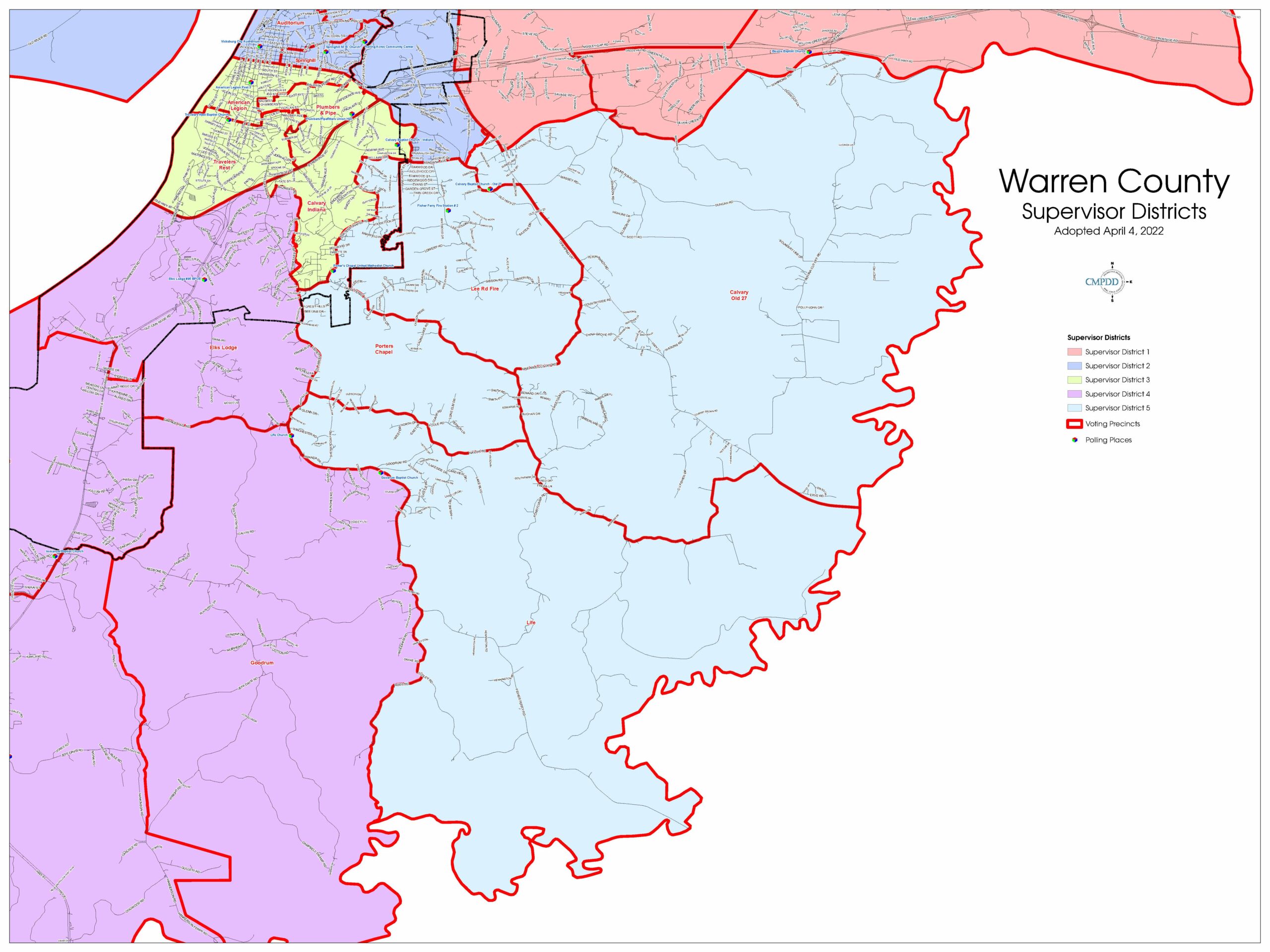 Adopted 2022 Warren Supervisor District 5 Plan 30×40 Cmpdd